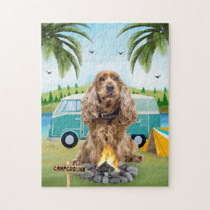 Cocker Spaniel Dog Camping  Jigsaw Puzzle