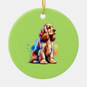 Cocker Spaniel Dog Ceramic Tree Decoration