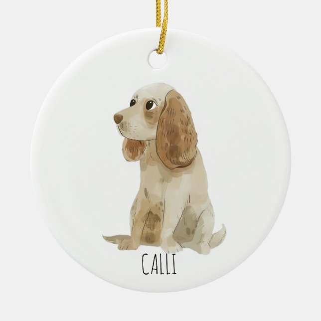 Cocker Spaniel dog Ceramic Tree Decoration (Front)