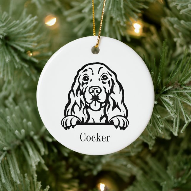 Cocker Spaniel dog  Ceramic Tree Decoration (Tree)