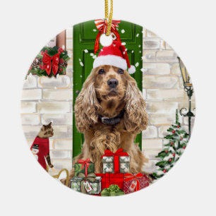 Cocker Spaniel Dog Christmas Ceramic Tree Decoration