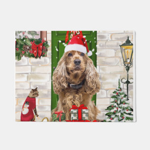 Cocker Spaniel Dog Christmas Doormat