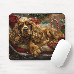 Cocker Spaniel Dog Christmas Festive Mouse Mat