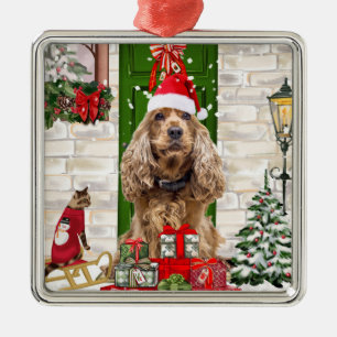 Cocker Spaniel Dog Christmas   Metal Tree Decoration