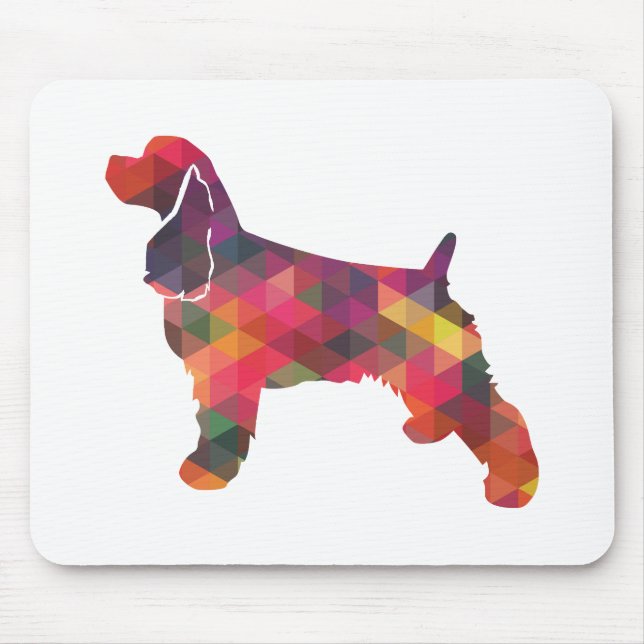 Cocker Spaniel Dog Geometric Pattern Silhouette Mouse Mat (Front)
