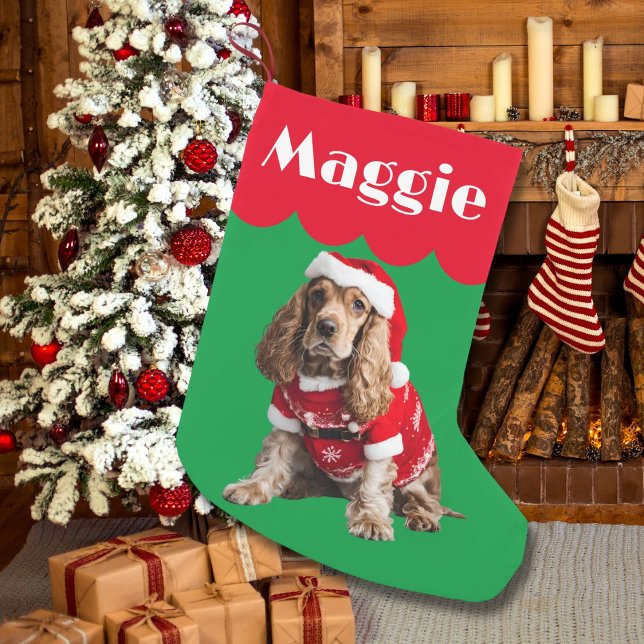 Cocker Spaniel dog gift Christmas pet cute dogs Small Christmas Stocking (Creator Uploaded)