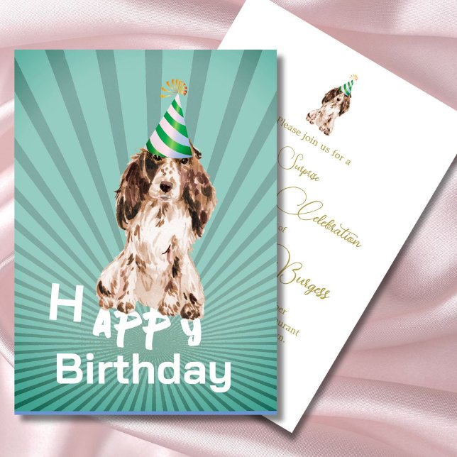 Cocker Spaniel Dog Happy Birthday Party Invitation (Creator Uploaded)
