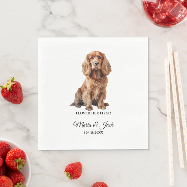 Cocker Spaniel Dog I Loved Her First Wedding Napki Napkin (Insitu)