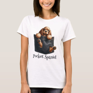 Cocker Spaniel Dog In A Pocket T-Shirt