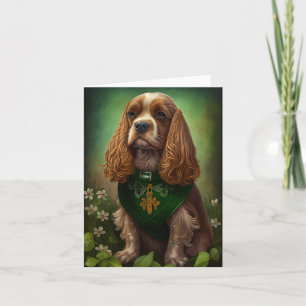 Cocker Spaniel Dog in St. Patrick's Day Dress Card
