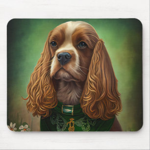 Cocker Spaniel Dog in St. Patrick's Day Dress Mouse Mat