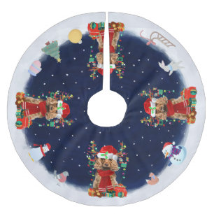 Cocker Spaniel Dog Let it snow Brushed Polyester Tree Skirt