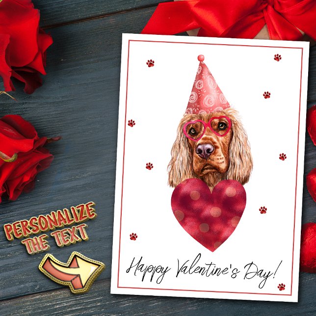 Cocker Spaniel Dog Lover Valentine Gift Holiday Card (Creator Uploaded)
