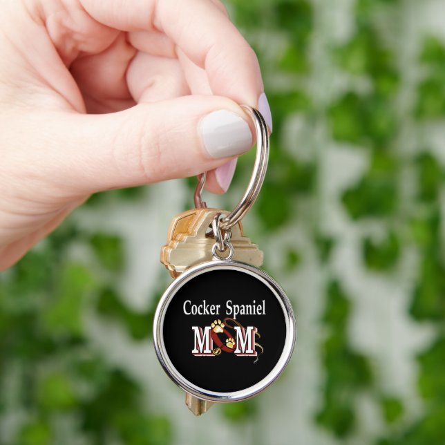 Cocker Spaniel Dog Mom Key Ring (Hand)