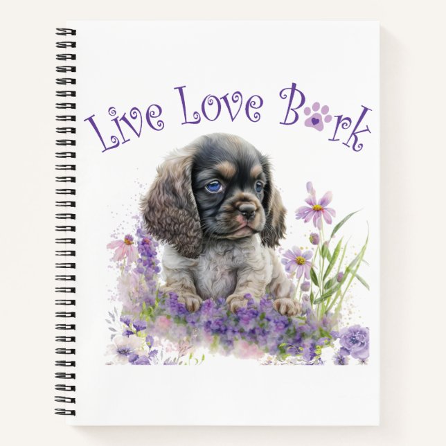 Cocker Spaniel Dog Mum Floral Notebook (Front)
