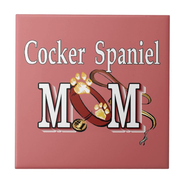 Cocker Spaniel Dog Mum Tile (Front)