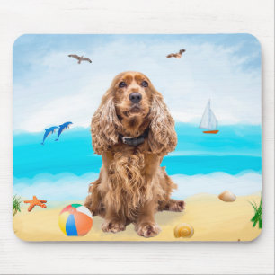 Cocker Spaniel Dog on Beach Mouse Mat