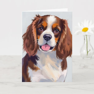 Cocker Spaniel Dog Painting Card