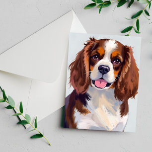 Cocker Spaniel Dog Painting Card
