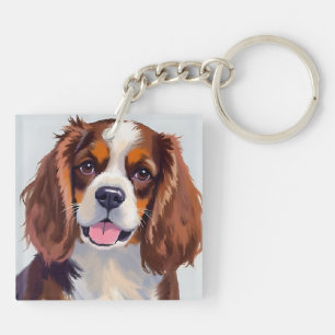 Cocker Spaniel Dog Painting Pet Key Ring