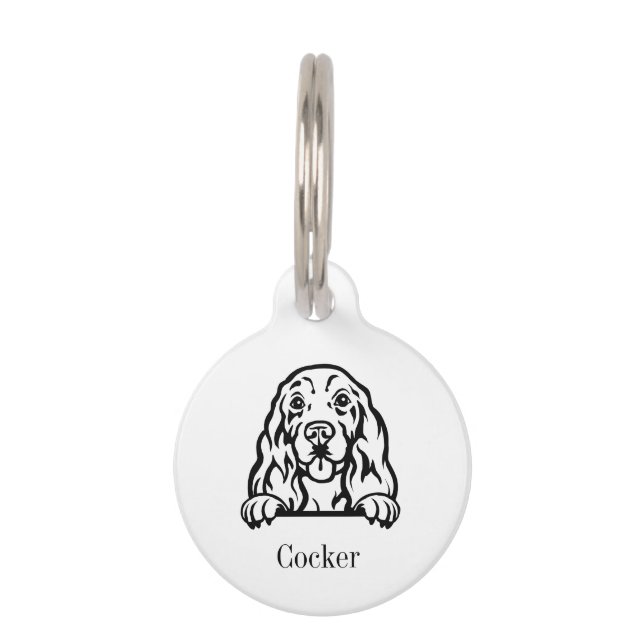 Cocker Spaniel dog personalised name tag (Front)