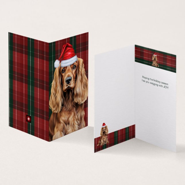 Cocker Spaniel Dog Plaid Christmas Holiday (Inside and Outside)
