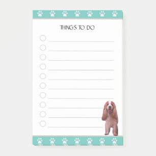 Cocker Spaniel Dog Puppy and Paws Things To Do Post-it Notes