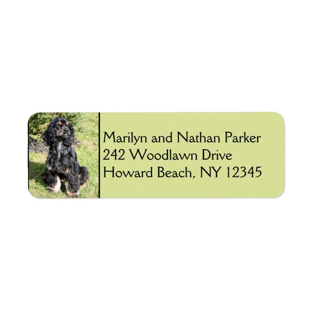 Cocker Spaniel Dog Return Address Label (Front)