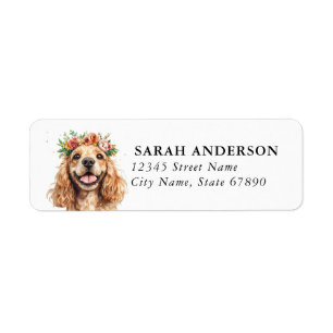 Cocker Spaniel Dog Return Address Labels