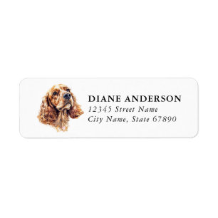 Cocker Spaniel Dog Return Address Labels