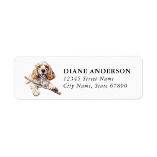 Cocker Spaniel Dog Return Address Labels