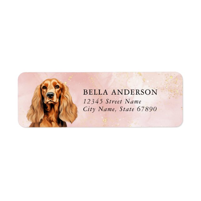 Cocker Spaniel Dog Return Address Labels (Front)