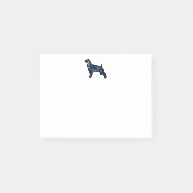 Cocker Spaniel Dog Silhouette Black Watercolor Post-it Notes (Front)