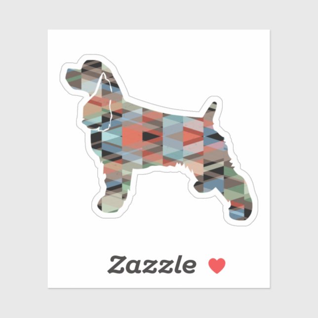 Cocker Spaniel Dog Silhouette Geometric Pattern Pl (Sheet)