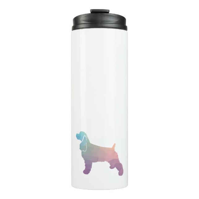 Cocker Spaniel Dog Silhouette Geometric Pattern Ps Thermal Tumbler (Front)