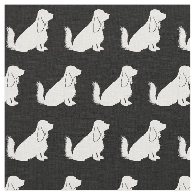 Cocker Spaniel Dog Silhouette Pet Fabric (Close Up)