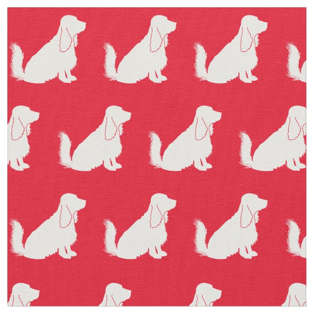 Cocker Spaniel Dog Silhouette Pet Red Fabric (Close Up)