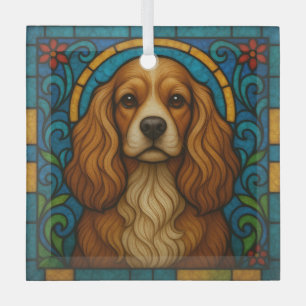 Cocker Spaniel Dog "Stained Glass"  Glass Tree Decoration