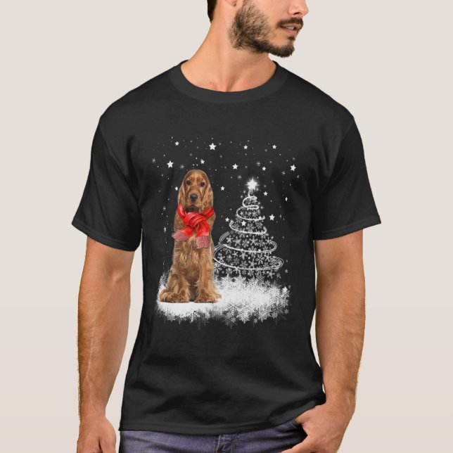 Cocker Spaniel Dog Tree Christmas Sweater Xmas Dog (Front)