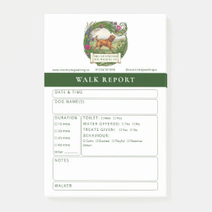 Cocker Spaniel Dog Walk Report Form Post-It Notes