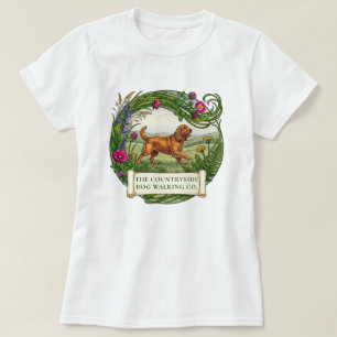 Cocker Spaniel Dog Walker Custom Logo T-Shirt