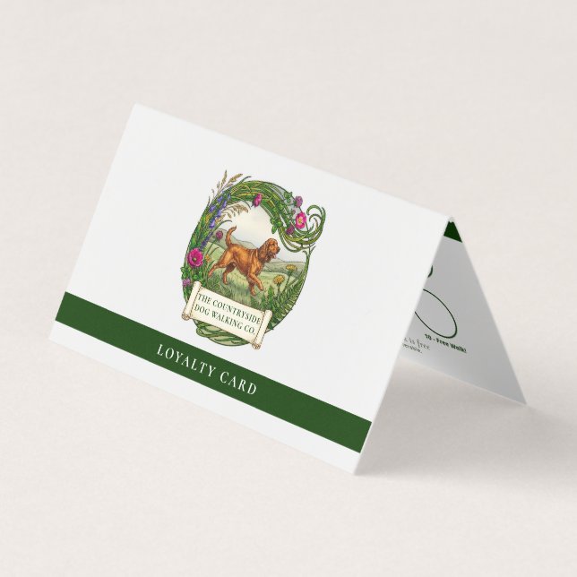 Cocker Spaniel Dog Walker Custom Loyalty Card (Front)