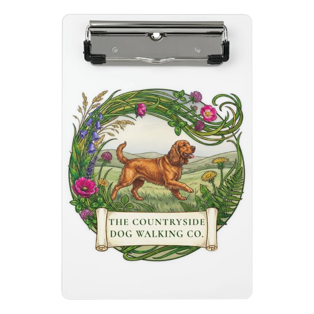 Cocker Spaniel Dog Walker Custom Mini Clipboard (Front)