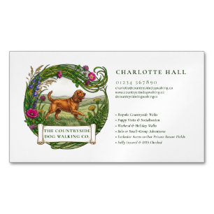 Cocker Spaniel Dog Walker Magnetic Business Card