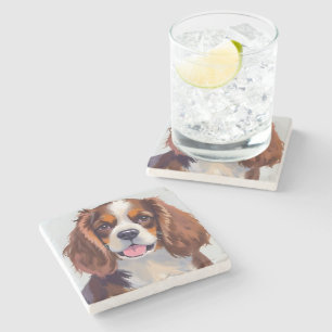 Cocker Spaniel Dog Watercolor Pet Painting Stone Coaster