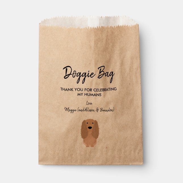 Cocker Spaniel Doggie Bag for Wedding, Favour Bags (Front)