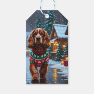 Cocker Spaniel Dogs Christmas Snow Holiday Gift Tags