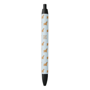 Cocker Spaniel Dogs Pattern Monogrammed Black Ink Pen