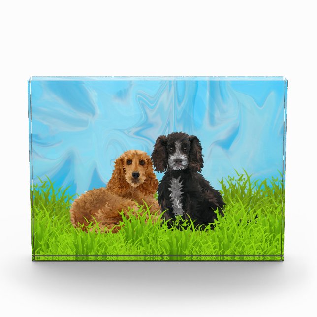 Cocker Spaniel Duo Photo Block (Front)