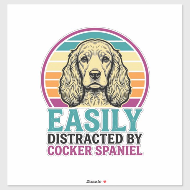 Cocker Spaniel Easily Distracted Vintage Dog Shirt (Sheet)